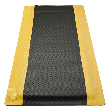 Tapis anti-fatigue ergonomique 60 x 182 cm - Noir et jaune