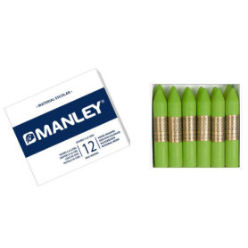 Lot de 12 Crayons de Cire Manley - Vert et Jaune