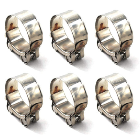 Lot de 6 pinces de serrage en T en acier inoxydable 304 (17-19 mm)