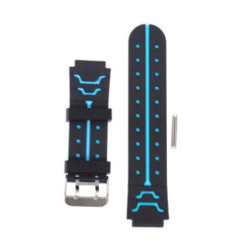 Bracelet de Montre en Silicone 16 mm pour Enfants - Noir et Bleu avec Outil de Changement Rapide