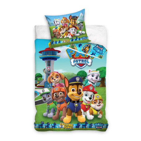 Parure de lit Pat Patrouille - Housse de Couette Réversible 140x200 cm