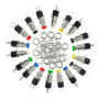QitinDasen 36 Mini Interrupteurs à Bouton Poussoir - 6 Couleurs Variées
