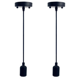 Suspension Lampe Métal Noir E27 avec Cordon de 100 cm