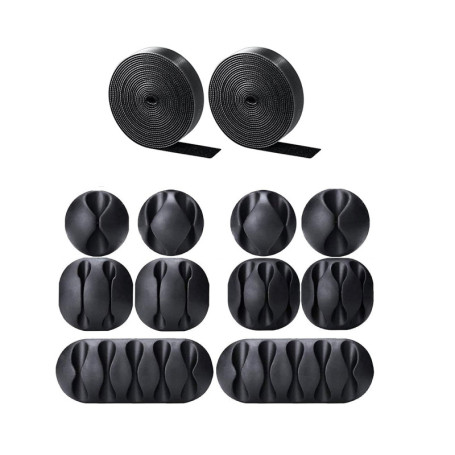 Tiardey Organisateur de Câbles - 10 Supports Auto-adhésifs Noir