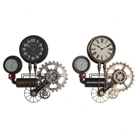 Horloge Murale DKD Home Decor Noir Rouge Fer Doré (2 pcs) (54 x 9 x 56 cm) 159,99 €