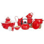 Casserole Émaillée Rouge avec Couvercle - 16 cm - 2,3 L