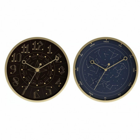 Horloge Murale DKD Home Decor Noir Bleu Aluminium (30 x 4 x 30 cm) (2 pcs) 46,99 €