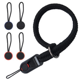 Sangle de Poignet Réglable pour Appareil Photo en Paracord - Noir