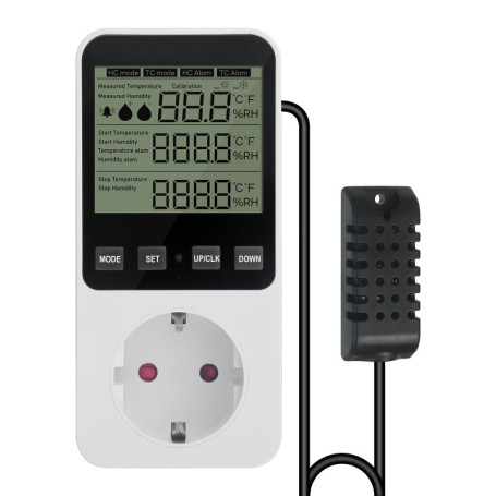 Régulateur d'Humidité Numérique avec Alarme et Capteur 230V