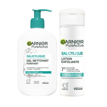 Garnier Pure Active Exfoliant et Nettoyant Visage au Niacinamide - Vegan et Non Comédogène