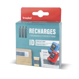 Lot de 3 Recharges d'Encre Noire Indélébile pour ID Protector - Trodat