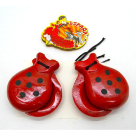 Paire de Castagnettes Espagnoles avec Aimant de Réfrigérateur - Souvenir Torero