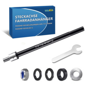 Axe enfichable WildKids pour remorque de vélo M12 réglable 172-178 mm