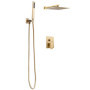 Ensemble de Robinetterie de Douche VEVOR avec Pommeau Carré et Douchette à Main - Or Brossé