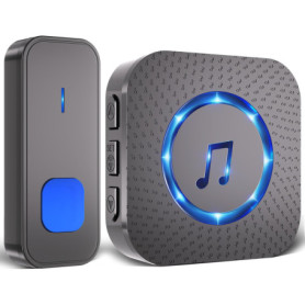 Sonnette Sans Fil Étanche IP55 - Carillon Longue Portée 400m avec 55 Mélodies