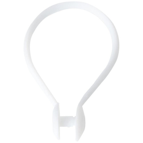 Pack de 25 Anneaux de Rideau de Douche Encliquetables - 40 mm - Blanc
