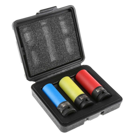 Coffret de Douilles à Chocs Bahco pour Roues - 3 Tailles Multicolores