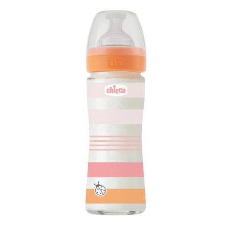 Biberon Chicco Bien-Être 240 ml avec Tétine Physio Anti-Colique - Rose