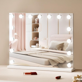Miroir de Maquillage Hollywood VEVOR avec Éclairage LED et Lentille Grossissante