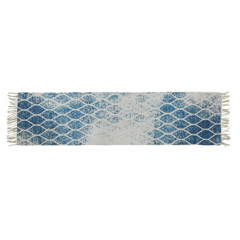 Tapis DKD Home Decor Bleu Coton Chenille (60 x 240 x 1 cm)