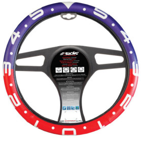 Housse de Volant Simoni Racing Clock en Eco-Cuir Rouge/Blanc/Bleu - 37-39cm