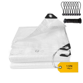 Bâche Imperméable Transparent 2x4 m avec Œillets - Protection pour Plantes et Meubles