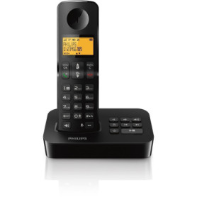 Philips D2651B/01 Téléphone Fixe Sans Fil avec Répondeur Noir