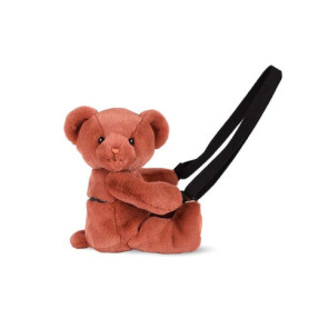 Sac Doudou Ours Terracotta - Peluche à Main Douce et Tendance