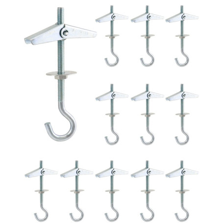 QWORK - 12 Crochets de Plafond en Acier pour Plantes Suspendues - M5x90mm