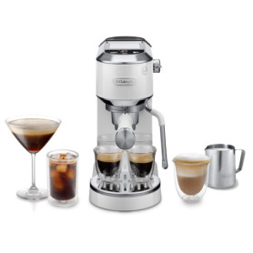 Machine à Expresso De'Longhi EC890.W DedicaDuo Blanc Argent avec Mousseur à Lait