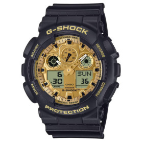 Montre Casio G-Shock Noir et Or - Analogique-Numérique avec Alarme et Chronographe