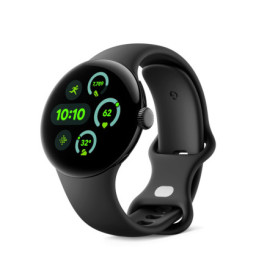 Montre Connectée Google Pixel Watch 3 - 41 mm Noir Mat avec Bracelet Volcanique