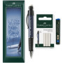 Porte-mines Faber-Castell Grip Plus avec 12 mines HB et gommes - Corps bleu ergonomique