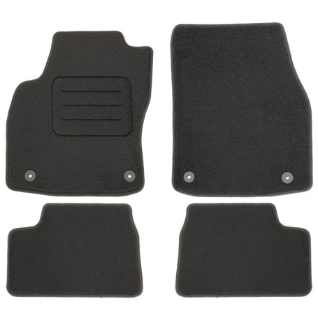 Tapis de Sol en Velours Noir pour Opel Astra H - Set de 4 Pièces