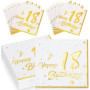 Serviettes en Papier Blanc 18e Anniversaire - 40 Pièces avec Impression 'Happy Birthday'