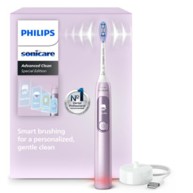 Brosse à dents électrique Philips Sonicare AdvancedClean - Écran intelligent et capteur de pression, rose