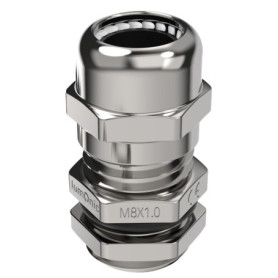 Presse-étoupe en métal M8 Lumonic - IP68, Laiton nickelé, Plage de serrage 2-5mm