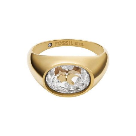 Bague Femme Fossil Sadie en Acier Inoxydable Doré avec Pendentifs Flottants
