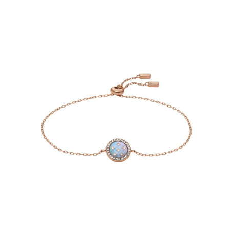 Bracelet Femme en Acier Inoxydable Doré Rose avec Nacre et Cristaux - Fossil Merrit