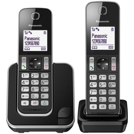 Téléphone sans fil Panasonic KX-TGD312JTB Noir avec identification de l'appelant