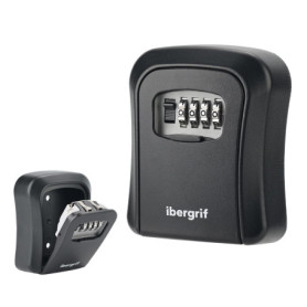Ibergrif Boîte à Clés Murale Sécurisée - Résistante aux Intempéries en Zinc Noir