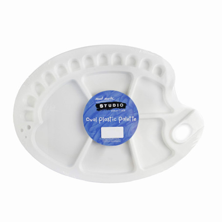 Palette de Peinture Ovale Mont Marte - 34x25 cm avec 17 Puits de Mélange