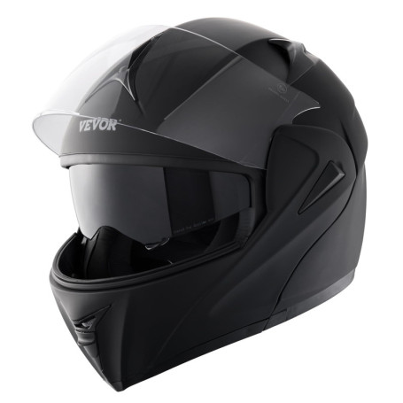 Casque de Moto VEVOR Noir avec Lentille Pare-Soleil Interchangeable