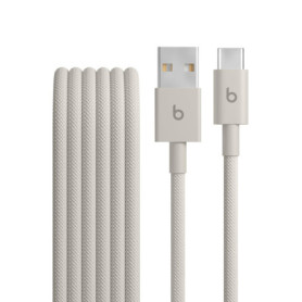 Câble Tissé Beats USB-A vers USB-C 1,5 m - Charge Rapide et Anti-Nœuds
