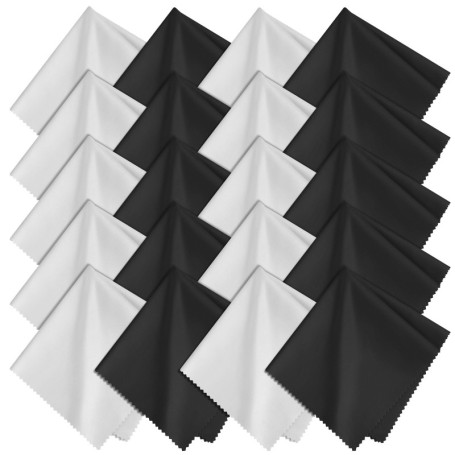 AiQInu Chiffons Microfibres 20x20 cm - Nettoyage Efficace pour Lunettes et Écrans - Lot de 20