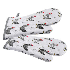 Gants de Four Anti Chaleur Poule Imprimé - 100% Coton - Spotted Dog Gift Company