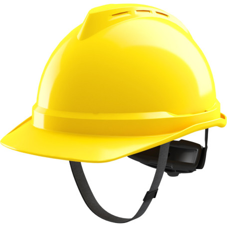 Casque de chantier MSA V-Gard 500 - Protection robuste et confortable - Jaune