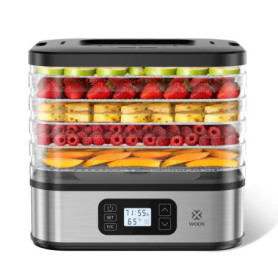 Déshydrateur d'Aliments Woox 240W avec 5 Plateaux Réglables et Écran LED