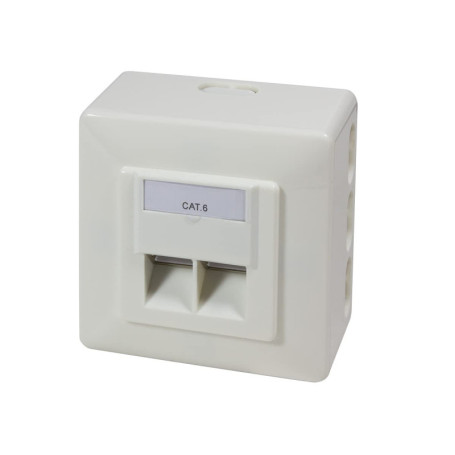 Prise RJ45 encastrable LogiLink Cat6 avec blindage - 2 ports inclinés