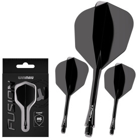 WINMAU Darts - Fusion Système intégré de vol et d'arbre - No.6 Forme et Design - Disponible en Court, intermédiaire et Moyen - D